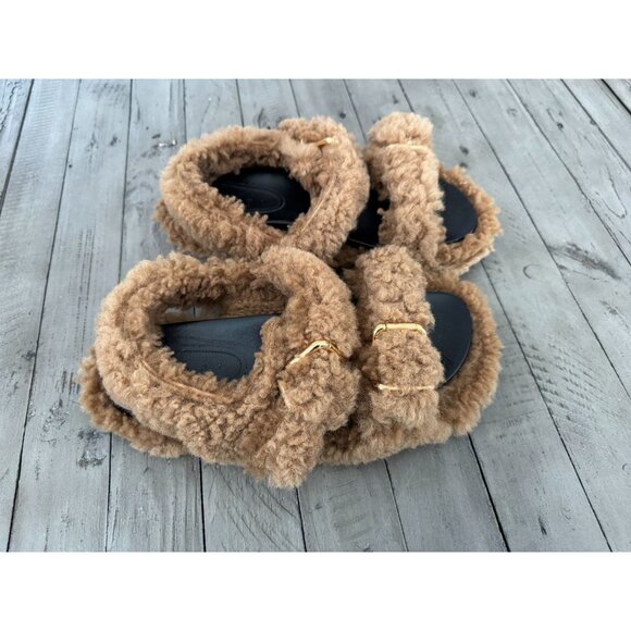 Marni Brown Shearling Sandal Size 40 - Picture 4 of 6